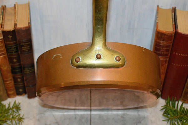 Antique French Copper E. Dehillerin Large Sauce Pot Pan Stamped 9 3/4"