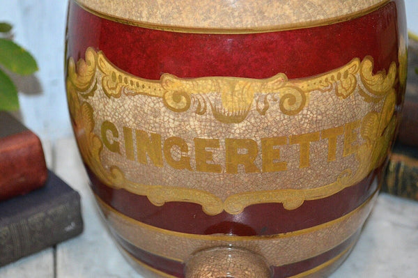 Rare Antique English Gingerette Ginger Beer Syrup Dispenser Stoneware Barrel