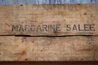 Antique French Margarine Butter Box Wood Crate Advertising Kitchen Display