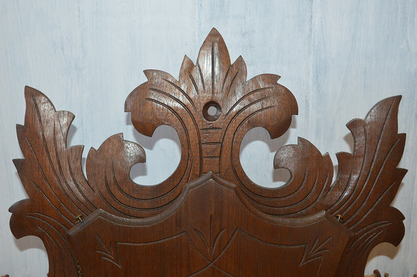 Antique Eastlake Carved Wood Cherub Magazine Letter Rack Wall Mount