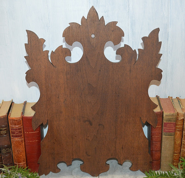 Antique Eastlake Carved Wood Cherub Magazine Letter Rack Wall Mount