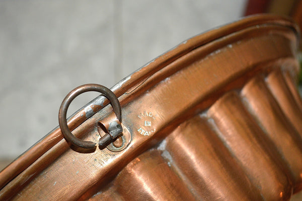 Vintage Italian Copper Kitchen Mold Large Tin Lined Fruit Design