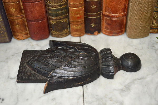 Antique German Black Forest Carved Wood Plaque Artichoke Pinecone Trim