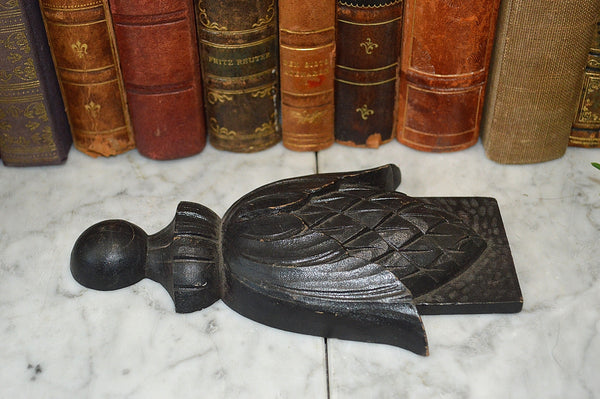 Antique German Black Forest Carved Wood Plaque Artichoke Pinecone Trim