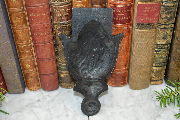 Antique German Black Forest Carved Wood Plaque Artichoke Pinecone Trim