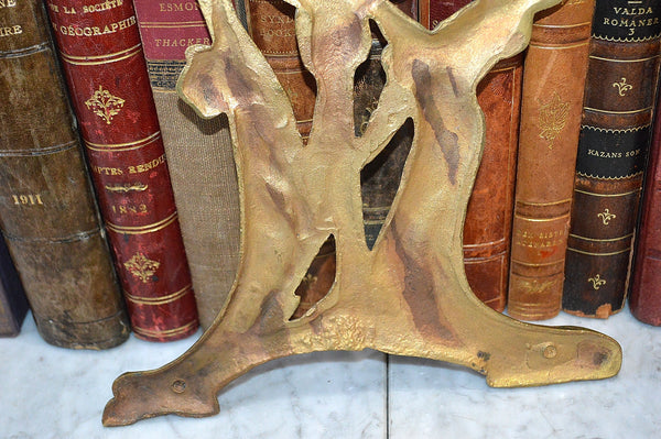 Antique Art Nouveau French Bronze Female Figural Clock Mirror Frame
