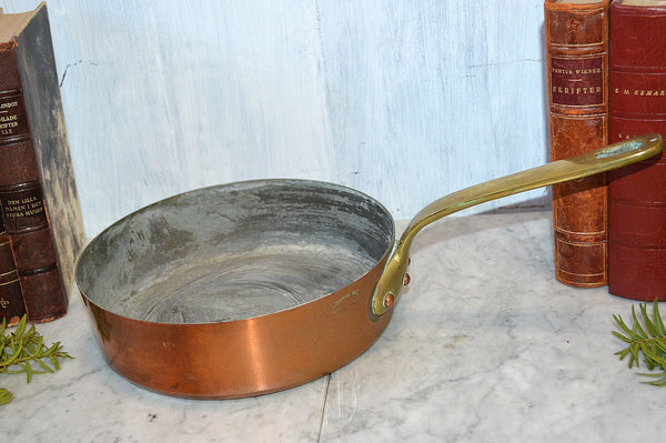 Dehillerin French Copper Sauce Saute Pan Brass Handle Paris Mark 8"