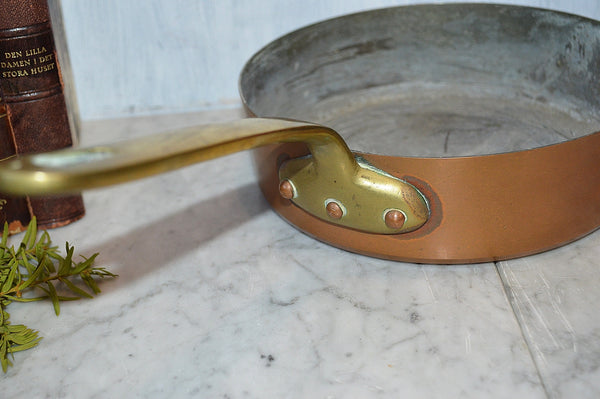 Dehillerin French Copper Sauce Saute Pan Brass Handle Paris Mark 8"