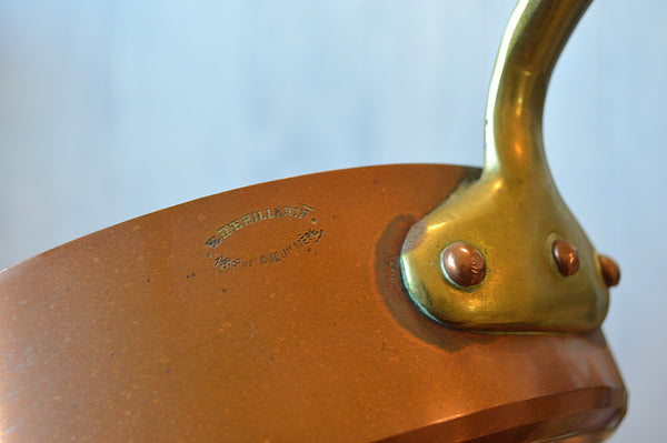 Dehillerin French Copper Sauce Saute Pan Brass Handle Paris Mark 8"