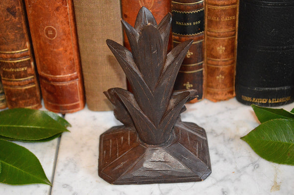 Antique German Black Forest Vase Holder Carved Wood Bird