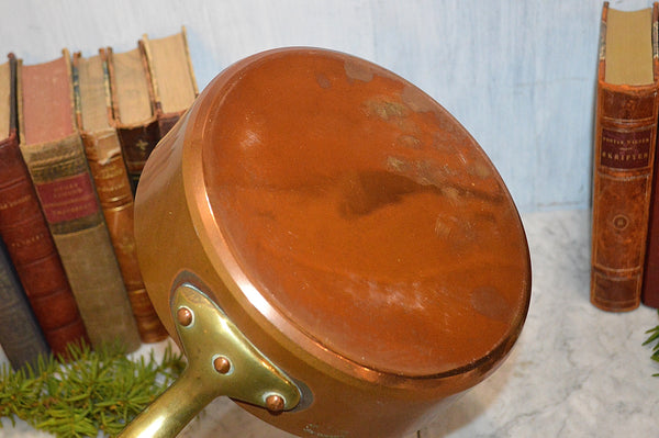 Dehillerin French Copper Sauce Saute Pan Brass Handle Paris Mark 8"