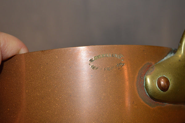 Dehillerin French Copper Sauce Saute Pan Brass Handle Paris Mark 8"