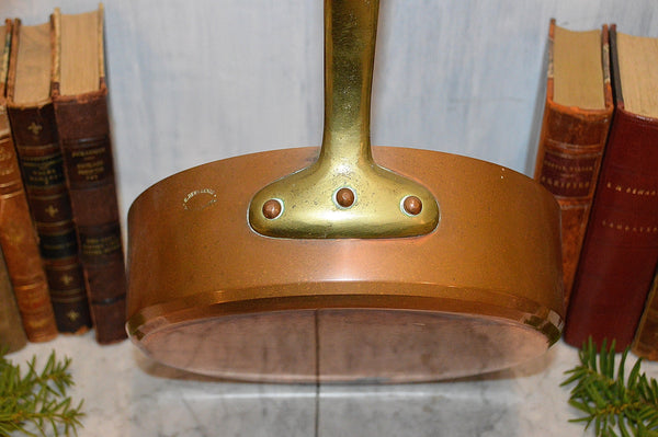Dehillerin French Copper Sauce Saute Pan Brass Handle Paris Mark 9 3/4"