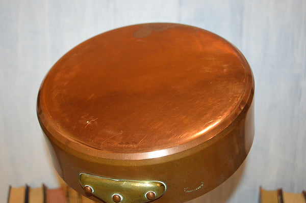 Dehillerin French Copper Sauce Saute Pan Brass Handle Paris Mark 9 3/4"