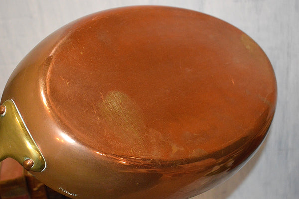 French Copper Dehillerin Fish Oval Saute Frying Pan Brass Handle