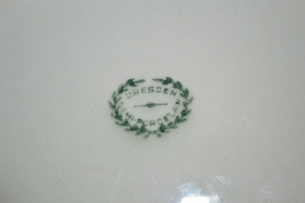 Antique White Chamber Pot Semi Porcelain German Dresden Laurel Wreath Mark