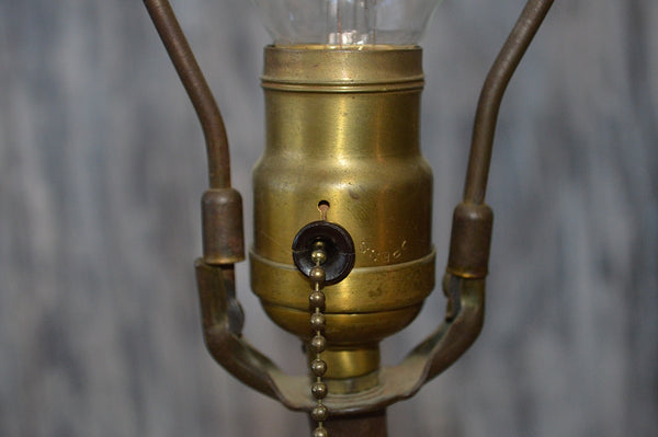 Antique Table Lamp Figural Cherubs Musical Instruments Brass 1907