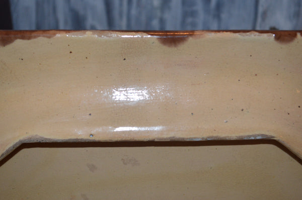 Antique Majolica Large Tray Platter Brown Fruit Motif Grapes and Lemons