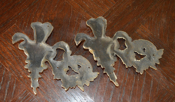 Antique Frenchman Pediment Bronze Renaissance Mount Hardware - Antique Flea Finds - 5