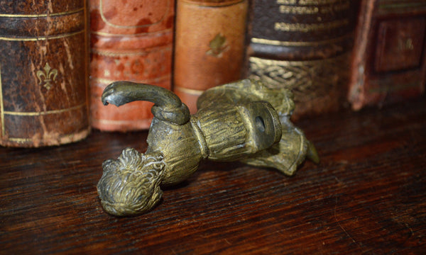 Antique French Figural French Female Bronze Clock Mount Hardware - Antique Flea Finds - 4