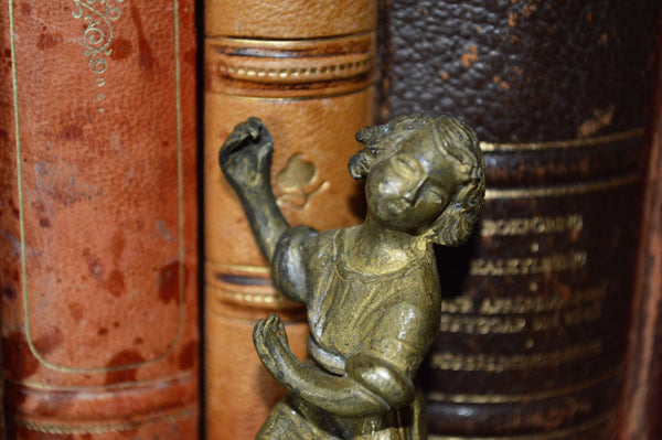 Antique French Figural French Female Bronze Clock Mount Hardware - Antique Flea Finds - 2