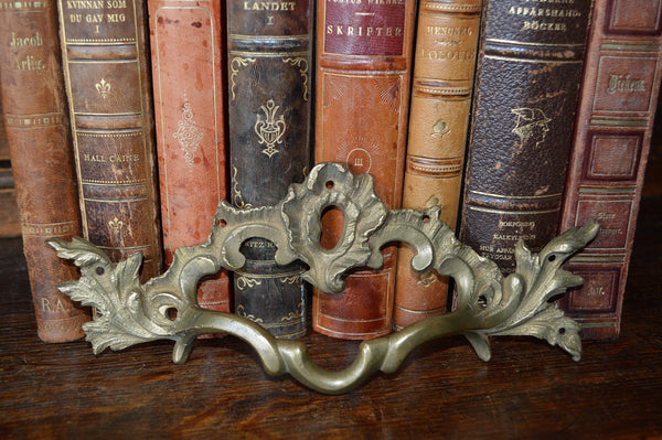 Antique French Bronze Large Drawer Pull Escutcheon Handle Hardware 2 Available - Antique Flea Finds