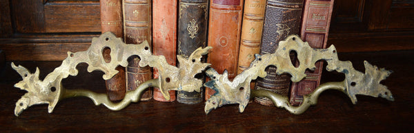Antique French Bronze Large Drawer Pull Escutcheon Handle Hardware 2 Available - Antique Flea Finds