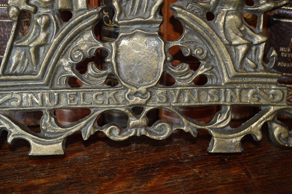 Antique French Pediment Clock Mount Figural Female Brass Hardware - Antique Flea Finds - 3