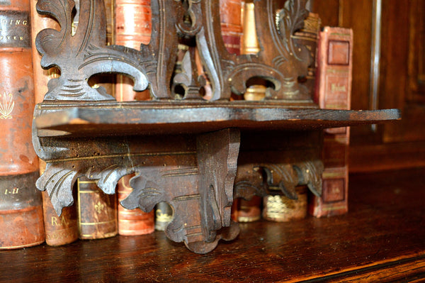 Antique Etagere French Carved Wood Console Display Shelf - Antique Flea Finds
