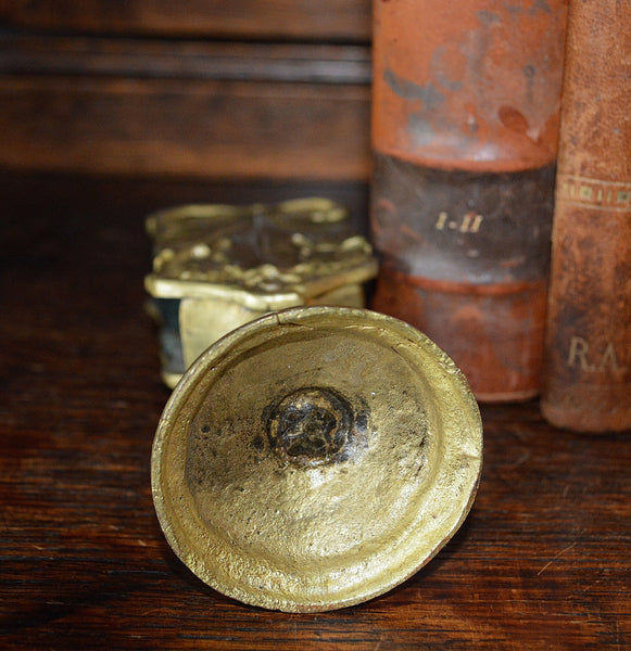Antique French Tabletop Match Safe Ormolu Gilt Bronze Berries Leaves - Antique Flea Finds - 5