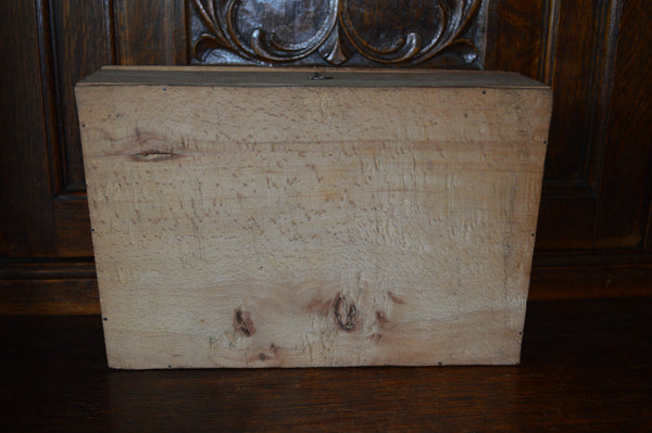 Antique Chocolate Box French Wooden Lombart Paris Chocolat Crown Laurel Wreath - Antique Flea Finds