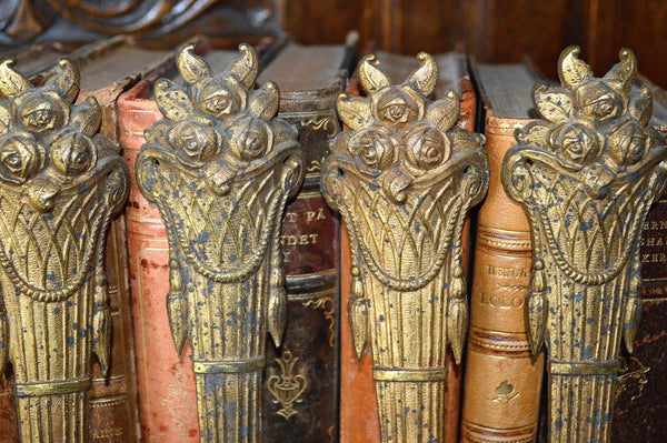 Antique Large Pair French Pediments Ormolu Bronze Floral Basket Mounts 2 Pair Available - Antique Flea Finds - 5