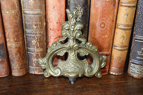 Antique French Small Pediment Trim Mount Hardware - Antique Flea Finds - 1