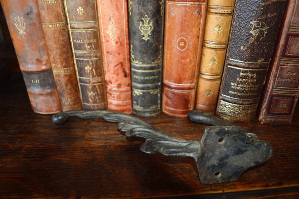 Antique French Cast Iron Large Coat Hook Hardware Shabby Chic - Antique Flea Finds - 4