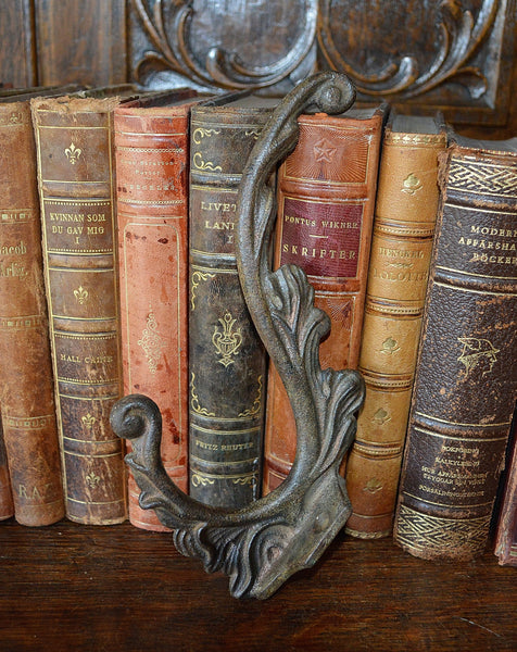 Antique French Cast Iron Large Coat Hook Hardware Shabby Chic - Antique Flea Finds - 2