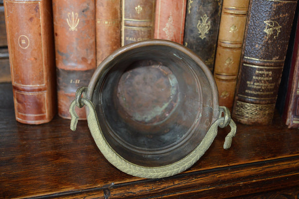 Antique French Copper Pot Small Pail French Country - Antique Flea Finds - 4