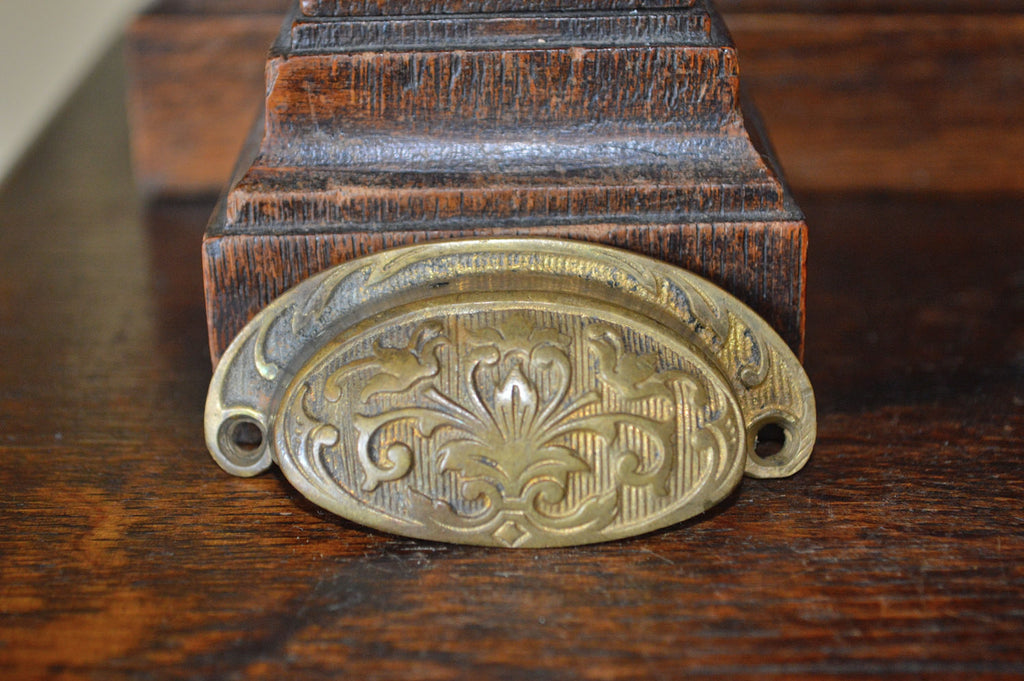 Antique French Bronze Cup Bin Pull Cabinet Drawer Handle Hardware - Antique Flea Finds