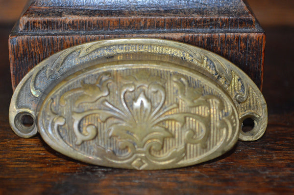 Antique French Bronze Cup Bin Pull Cabinet Drawer Handle Hardware - Antique Flea Finds