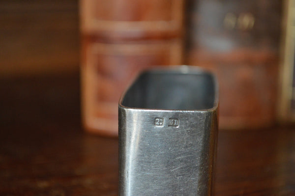 Antique French Hallmarked Napkin Ring Silverplate Serviette No Monogram Hammered Design - Antique Flea Finds - 4
