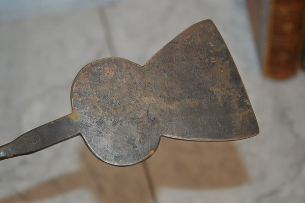 Antique Set Wrought Iron Keyhole Spatula Roasting Fork Primitive 19th C Utensils