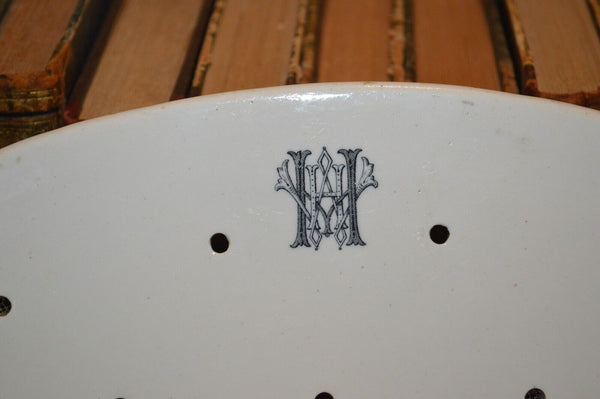 Antique English Ironstone Minton Oval Drainer For Meat Platter Monogram