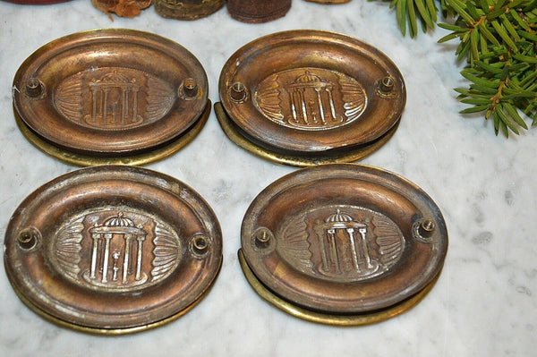 Antique Brass Drawer Pulls Set of 4 Hepplewhite Federal Style Monuments