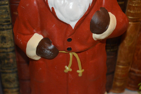 Vintage Red German Santa Claus Paper Mache Candy Container