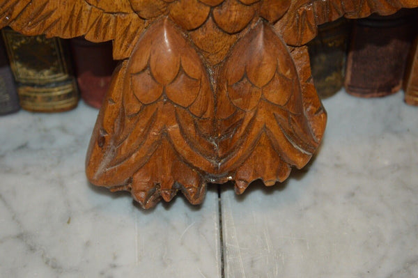 Antique Carved Wood Eagle Pediment Architectural Ornament Mount