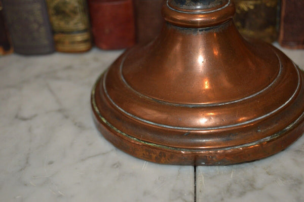 Antique French Copper Candle Holder Art Nouveau Candlestick Hallmarked