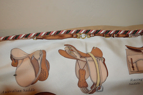 Vintage Gucci Equestrian Large Scarf Decorator Pillow Horse Saddle Equestrian