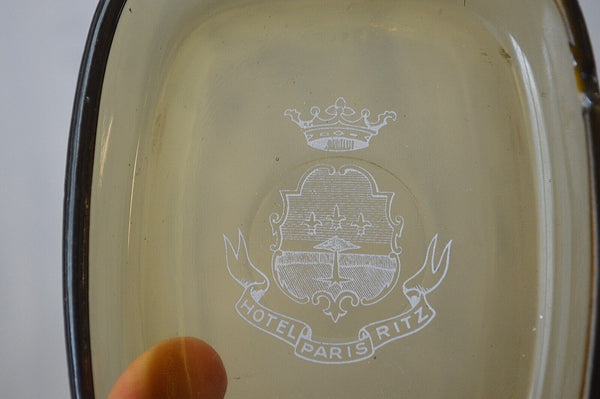 Vintage French Hotel Ritz Paris Opalex Glass Ashtray Trinket Dish Rare