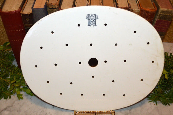 Antique English Ironstone Minton Oval Drainer For Meat Platter Monogram