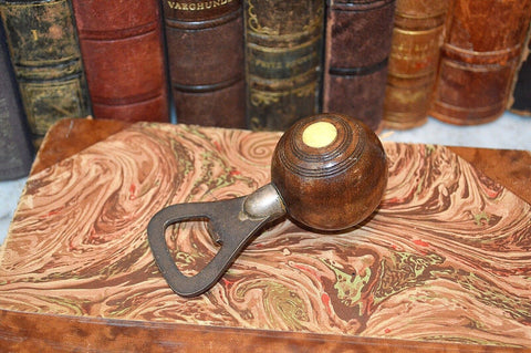 Vintage English Lawn Ball Wooden Beer Bottle Opener