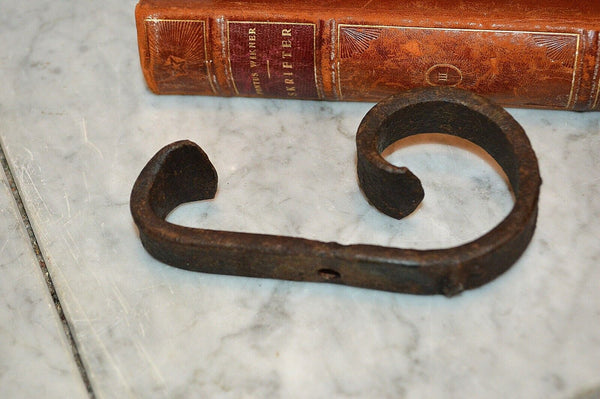 Antique French Hook Forged Cast Iron Coat Hat Bags